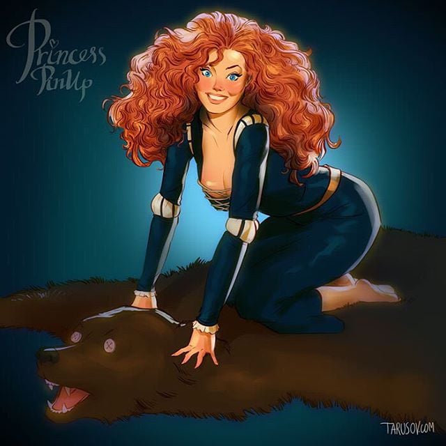 Merida Sexy Pinup Disney Princess Fan Art Popsugar Love Sex Photo