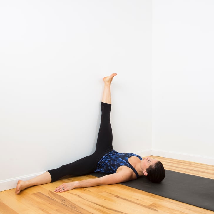 Leg Up The Wall Relaxing Wall Yoga Sequence Popsugar Fitness Photo