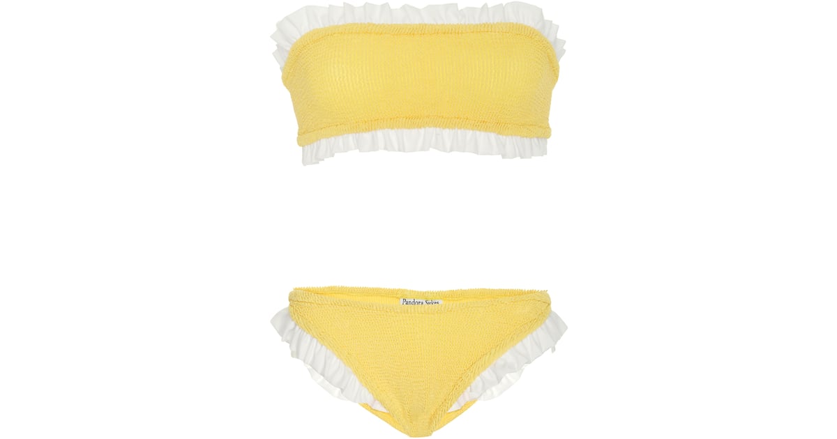 Hunza G Tracey Ruffled Bikini Set Bright Swimsuits Popsugar Latina