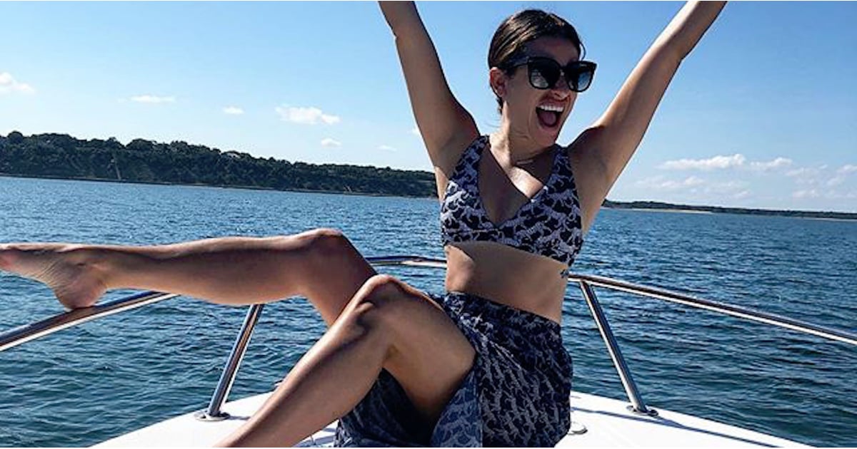 Lea Michele Cheetah Bikini August 2018 POPSUGAR Fashion