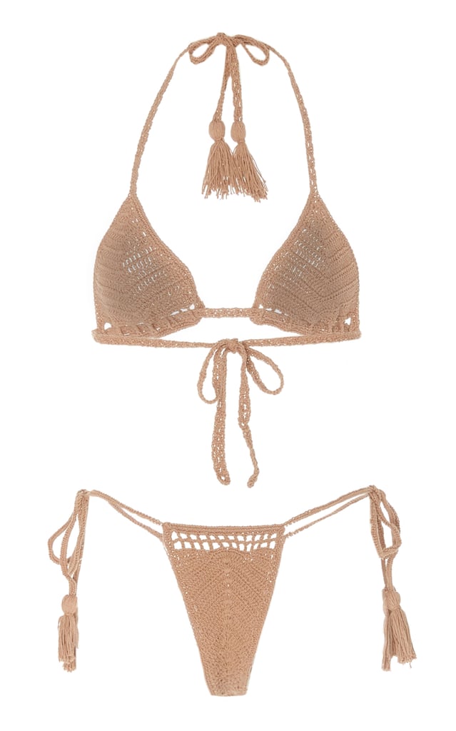 Akoia Swim Clio Crocheted Cotton Bikini Set Kim Kardashian S Beige