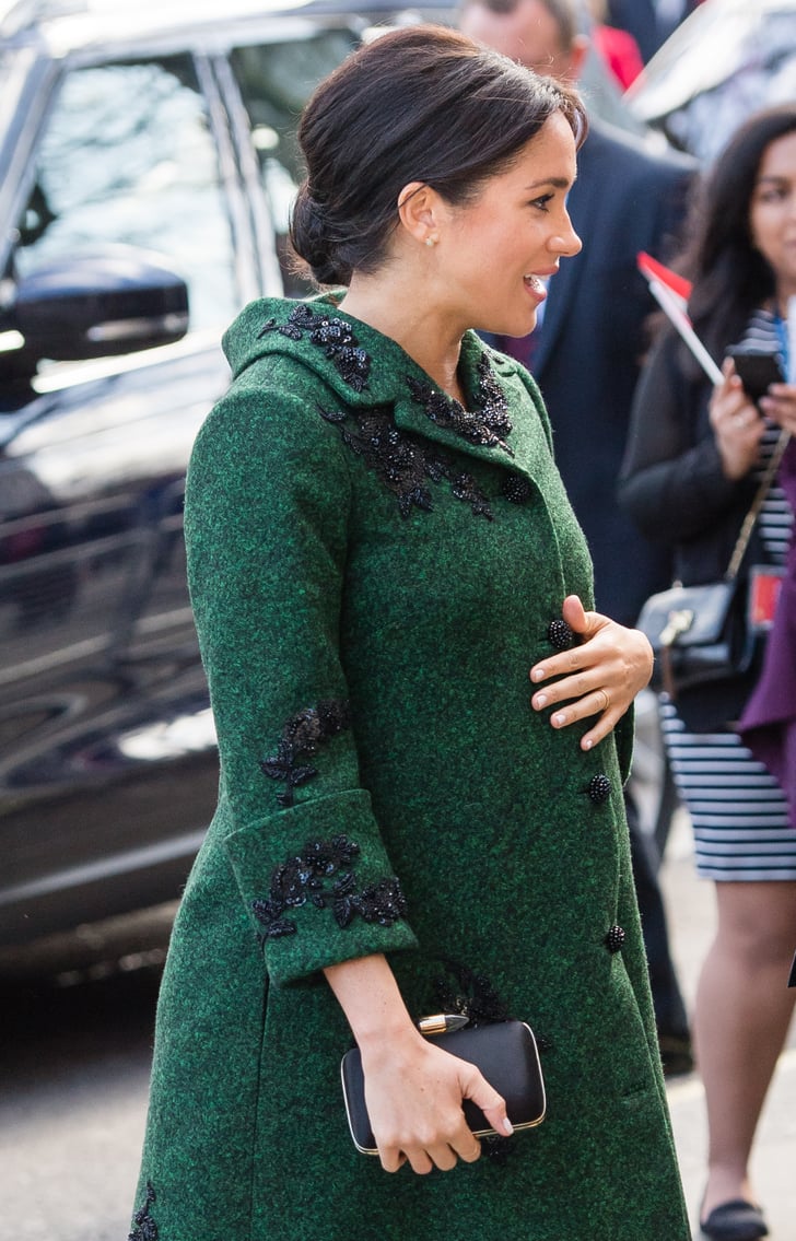 Meghan Markle Green Erdem Coat March Popsugar Fashion Photo