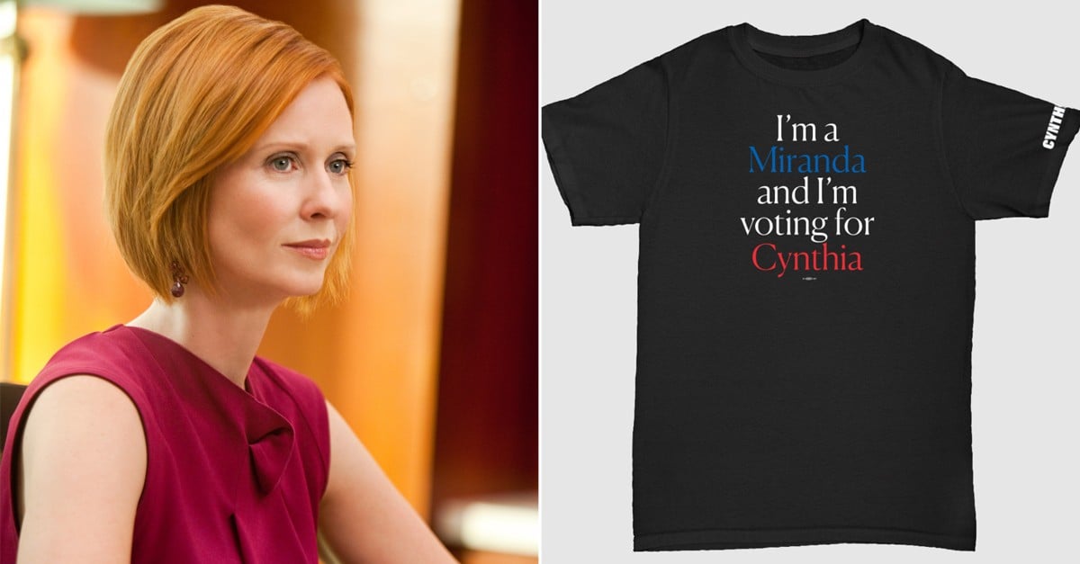 Cynthia Nixon Sex And The City Campaign Merch Popsugar Fashion