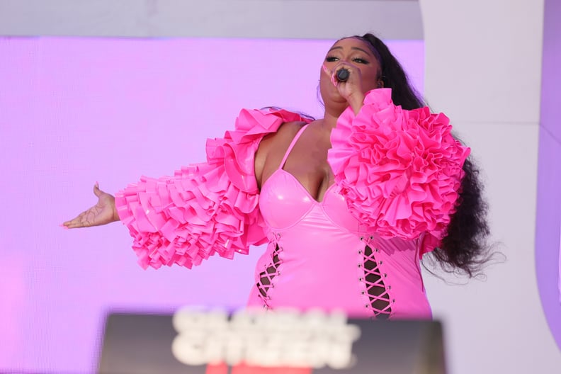 Lizzo S Hot Pink Catsuit At The Global Citizen Live Concert Popsugar Fashion