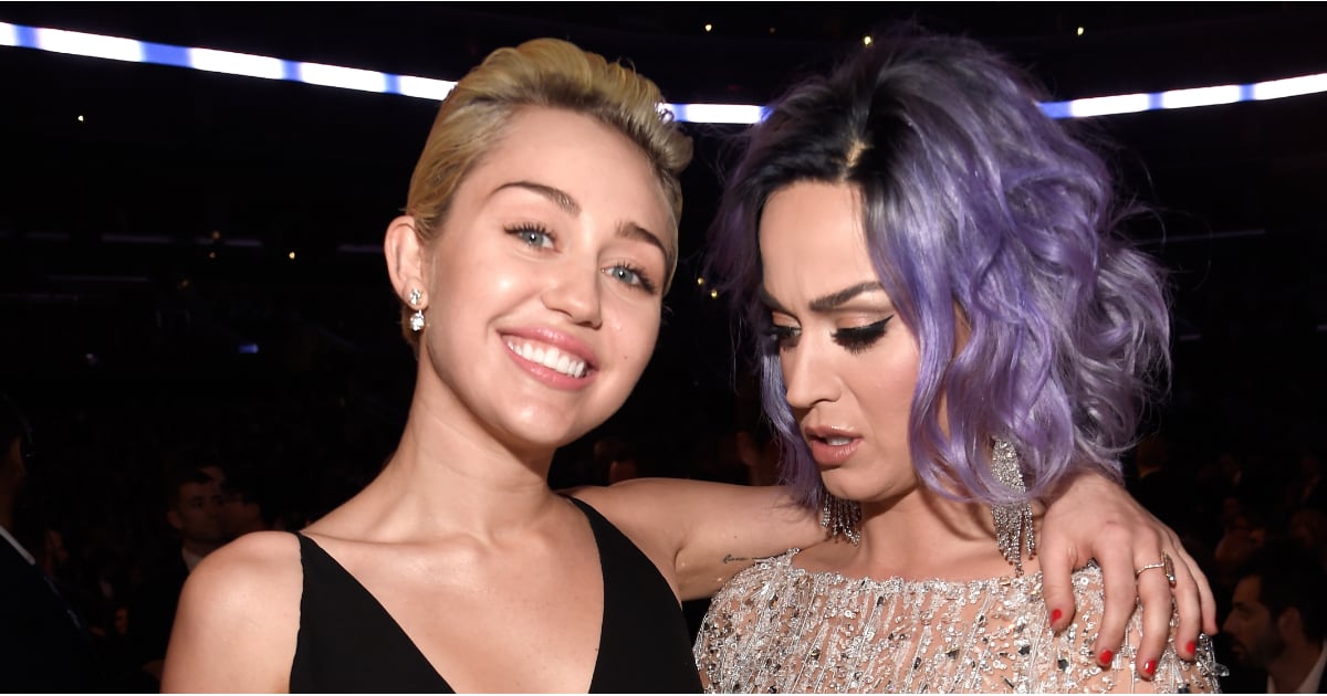 Katy Perry And Miley Cyrus Hilariously Compare Cleavage In The Grammys