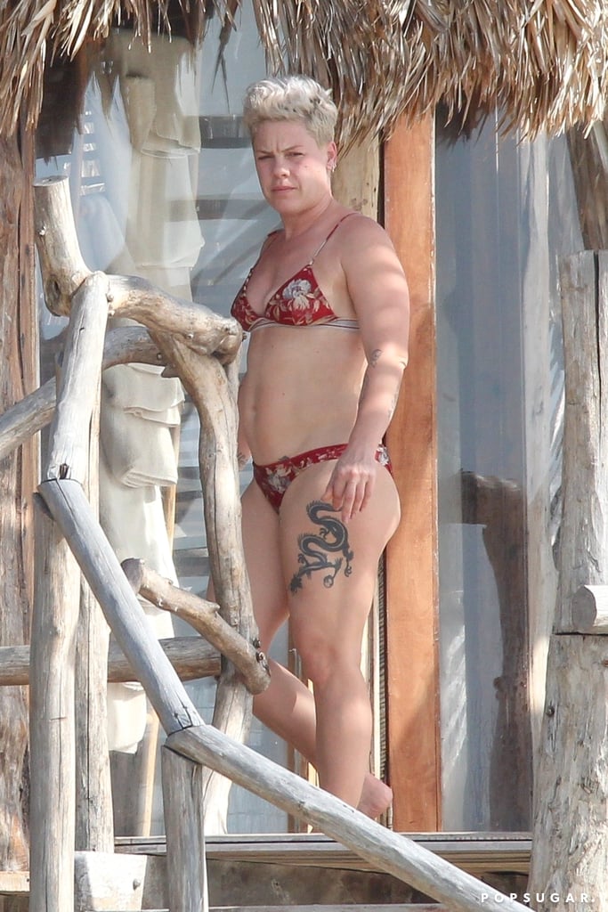 Pink And Carey Hart At The Beach In Mexico February Popsugar