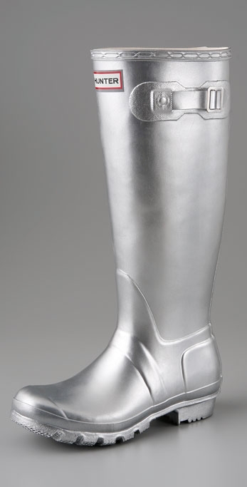 silver wellington boots
