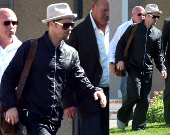 Brad Heads Home After No Jen Run In or Clooney Godfather Brad Heads Home After No Jen Run In or Clooney Godfather