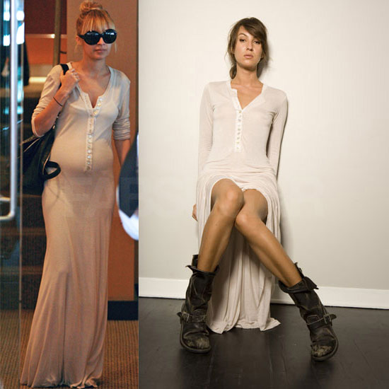 Nicole Richie Showing Off Her Baby Bump in LA in a L’ Agence Henley Maxi Dress Nicole Richie Showing Off Her Baby Bump in LA in a L’ Agence Henley Maxi Dress