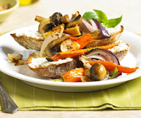 Fast & Easy Dinner: Skillet Vegetables on Cheese Toast Fast & Easy Dinner: Skillet Vegetables on Cheese Toast
