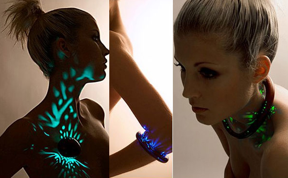 Second Skin Glowing Jewellery totally geeky or chic second skin light Second Skin Glowing Jewellery totally geeky or chic second skin light