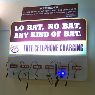 Cell Charging Station Inside Burger King In Philippines Cell Charging Station Inside Burger King In Philippines