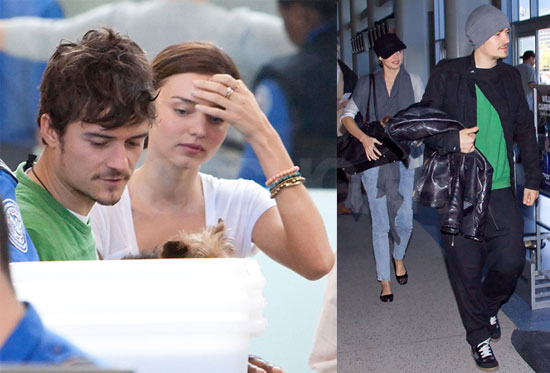 Photos Of Miranda Kerr And Orlando Bloom At Lax With Her Dog Popsugar Celebrity