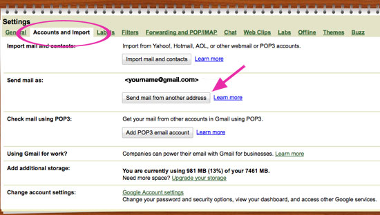 go for gmail add another email address