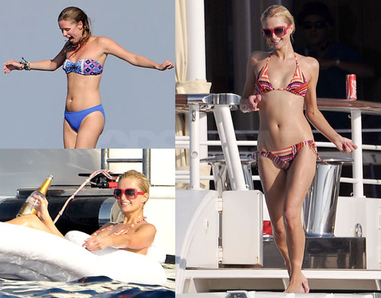 Pics: Paris and Nicky Hilton Get Showered in Champagne at Bikini-Filled St....