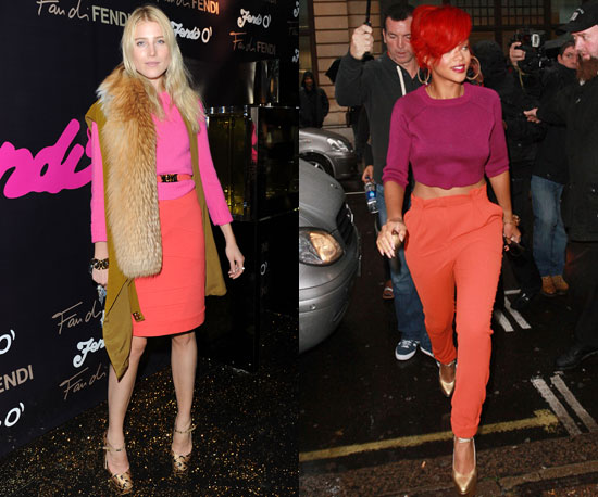Pictures Of Rihanna And Dree Hemingway In Bright Sorbet Color Trend