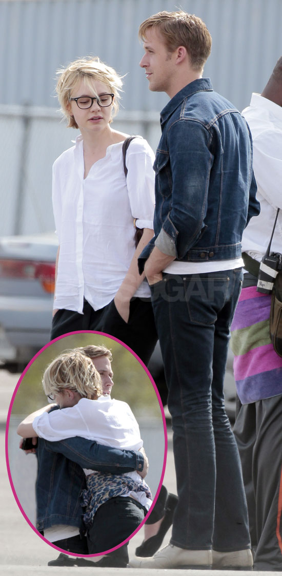 Pictures of Carey Mulligan and Ryan Gosling Hugging on Set of Drive | POPSUGAR Celebrity UK