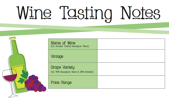 wine tasting notes