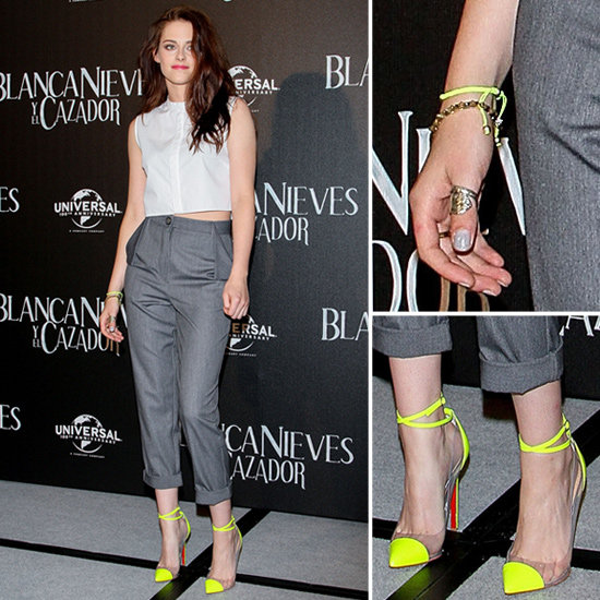Kristen Stewart in Neon Yellow Pumps | POPSUGAR Fashion  