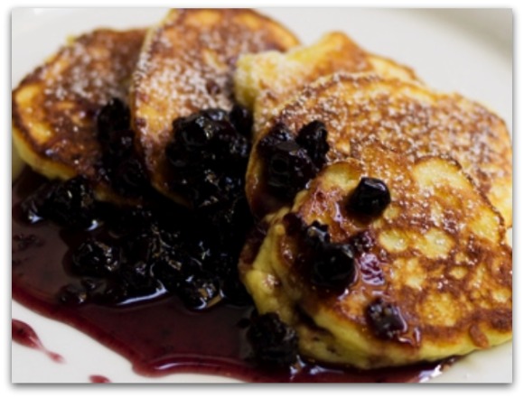 Cecconi's Ricotta Hotcakes w/Blueberry Compote Cecconi's Ricotta Hotcakes w/Blueberry Compote