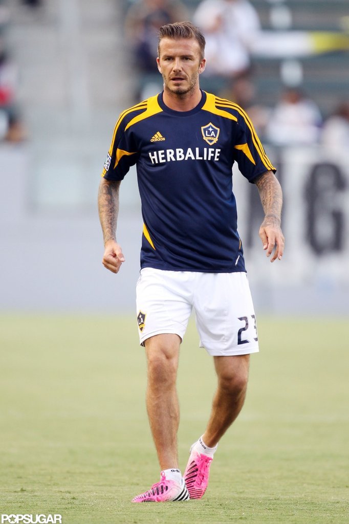 David Beckham Smiling on the Soccer Field | POPSUGAR Celebrity