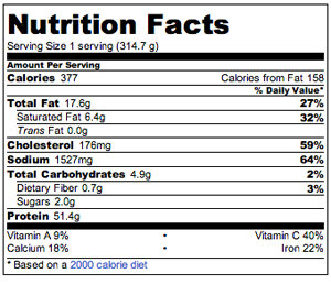 How many calories are in plain chicken wings?