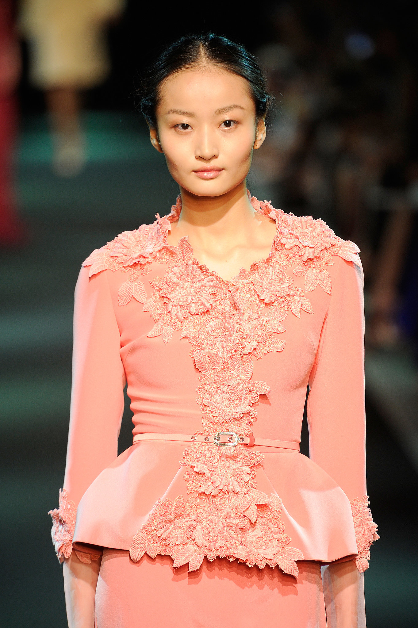 Floral appliqués charmed us on the Georges Hobeika Haute Couture Fall ...