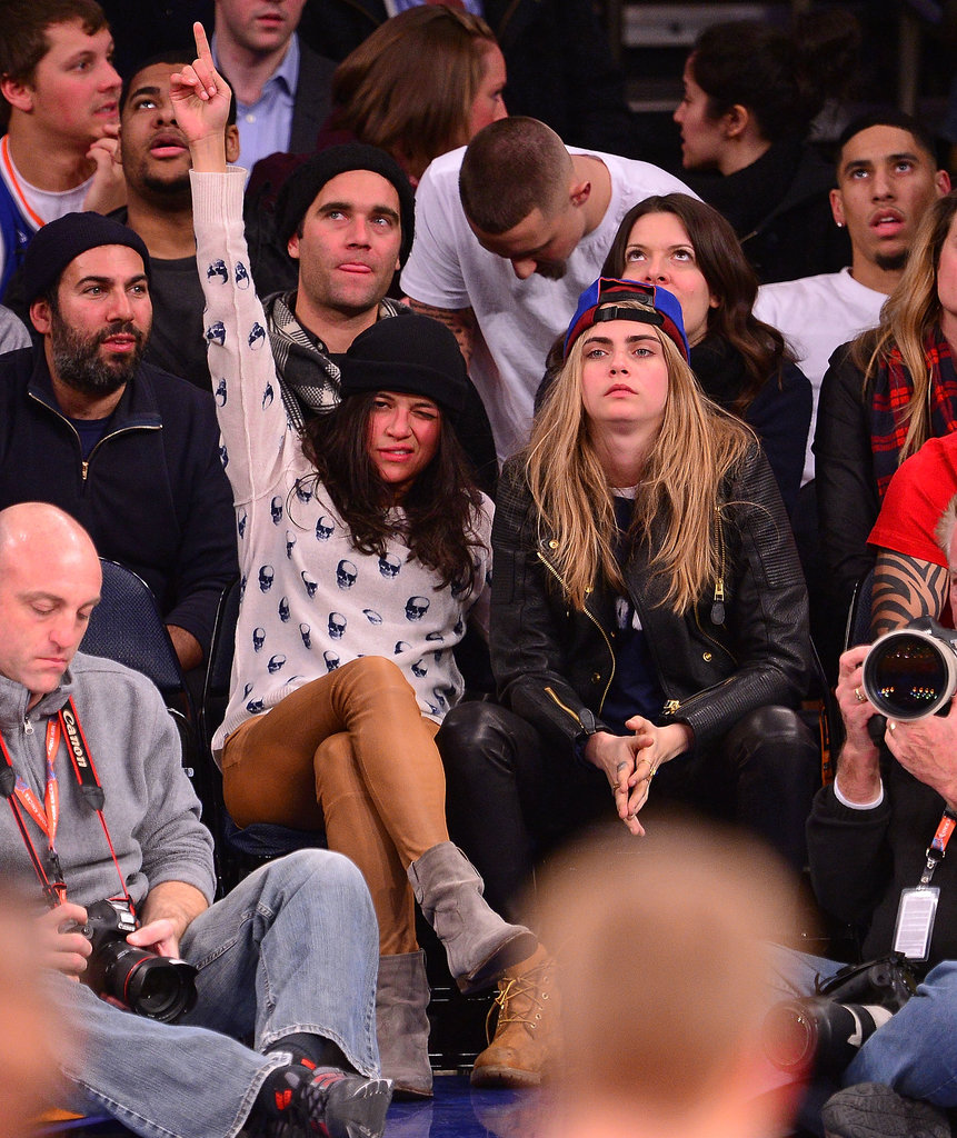 Michelle Rodriguez and Cara Delevingne at Knicks Game | POPSUGAR Celebrity