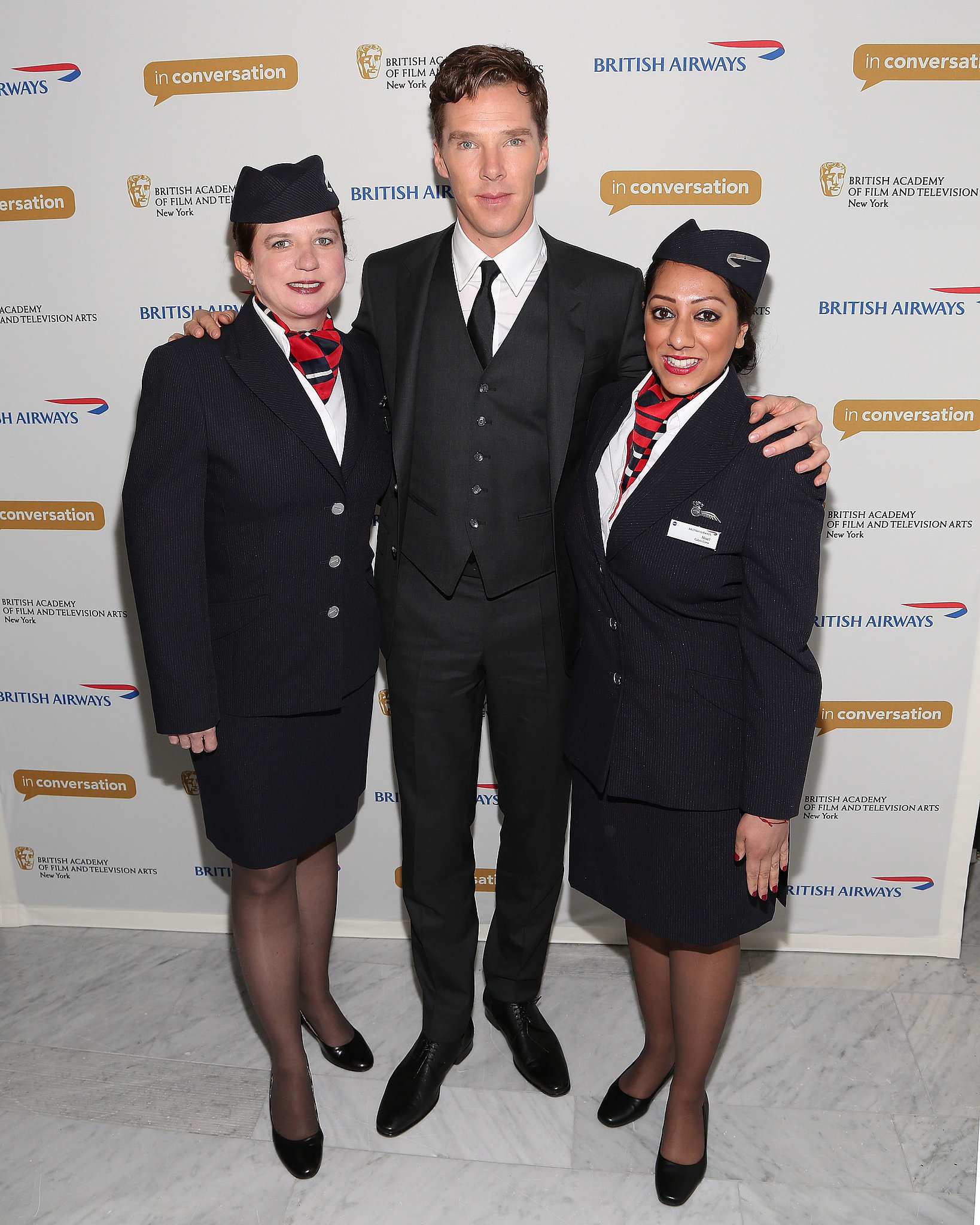 Benedict Cumberbatch met with British Airways stewardesses at a BAFTA ...