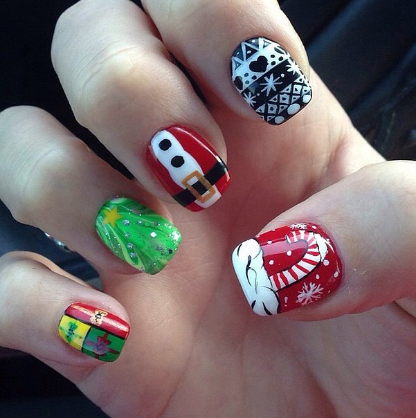 Merry Mashup | 50 Holiday Nail Art Ideas For Festive Fingertips ...