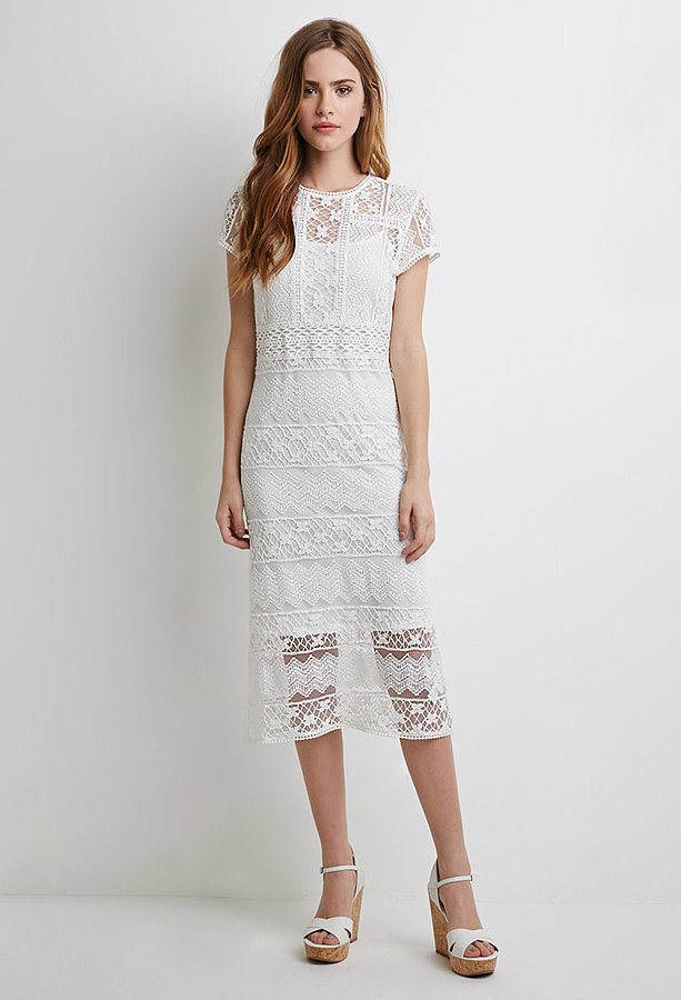 Forever 21 Semi-Sheer Ornate Crochet Dress ($30) | The Ultimate White ...