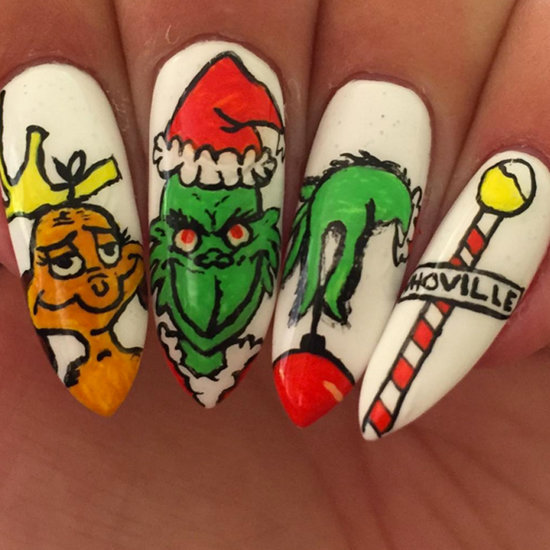 Grinch Holiday Nail Art Ideas