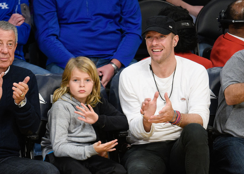 Chris Martin Son Moses at Lakers Game January 2016 | POPSUGAR Celebrity