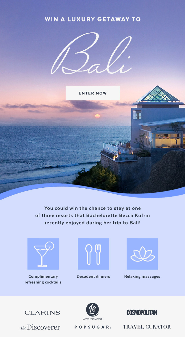 Enter for a chance to win a luxury getaway to Bali