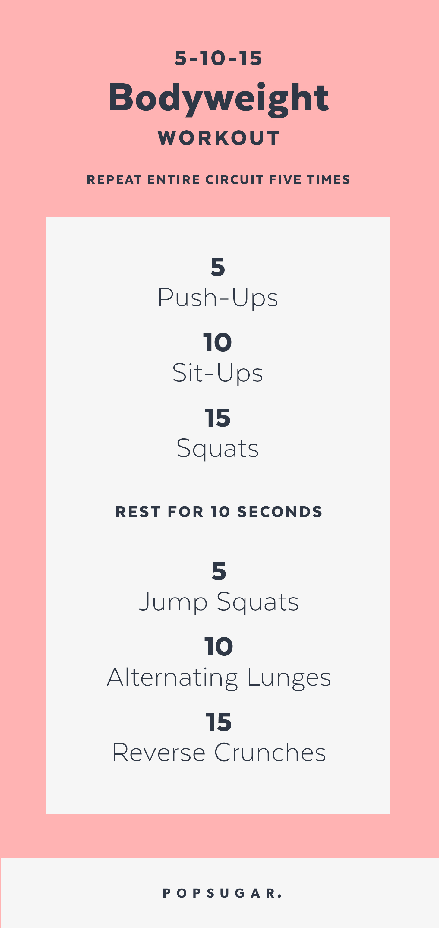 Printable Exercises To Do At Home Exercise Poster