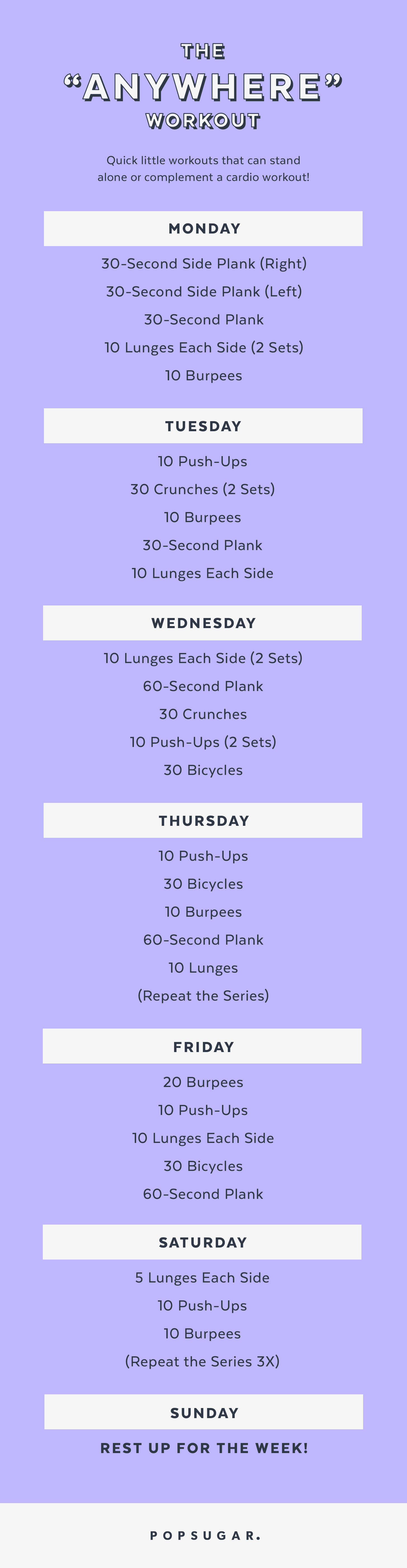 Workout Poster For The Week | Popsugar Fitness