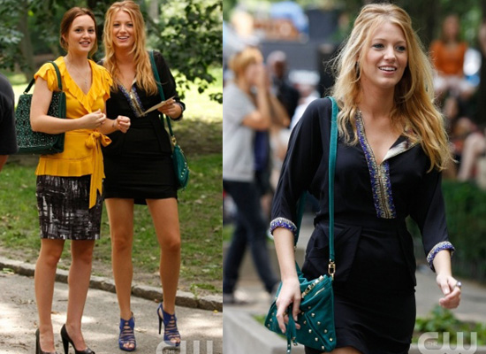 Serena Van Der Woodsen S Blue Zip Front Beaded Dress In Season Three Gossip Girl Popsugar Fashion Uk