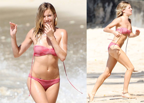 Photos Of Sienna Miller In Barbados With Her Friends Wearing Bikinis.