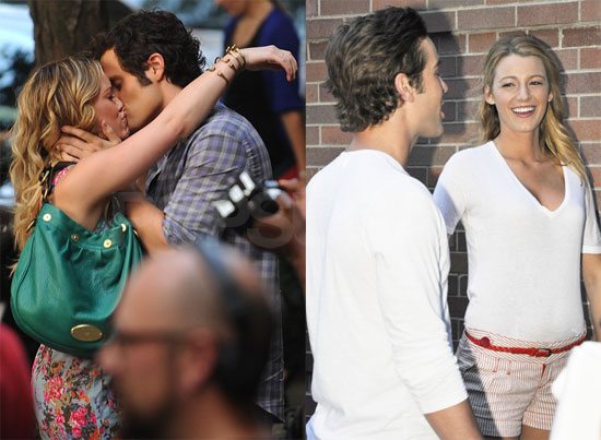 Photos Of Hilary Duff And Penn Badgley Kissing On The Set Of Gossip Girl Popsugar Celebrity 