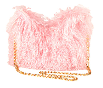 pink fur handbag