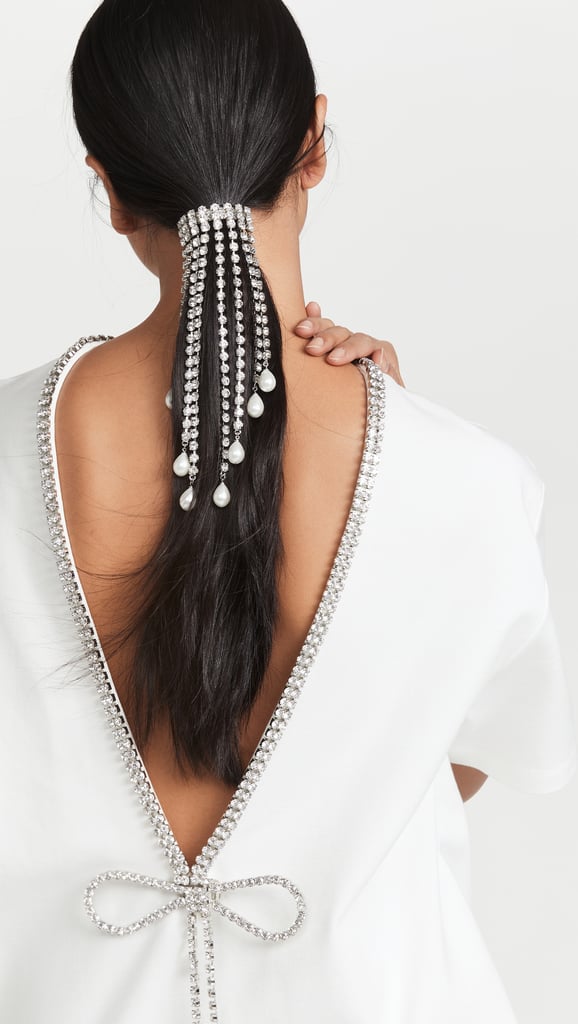A Sparkly Hair Accessory: Area Crystal Fringe Pearl Barrette