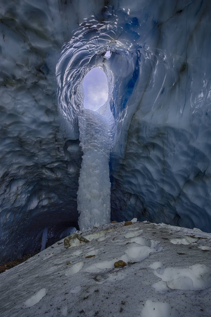 Frozen Waterfall in Mount Hood, Oregon