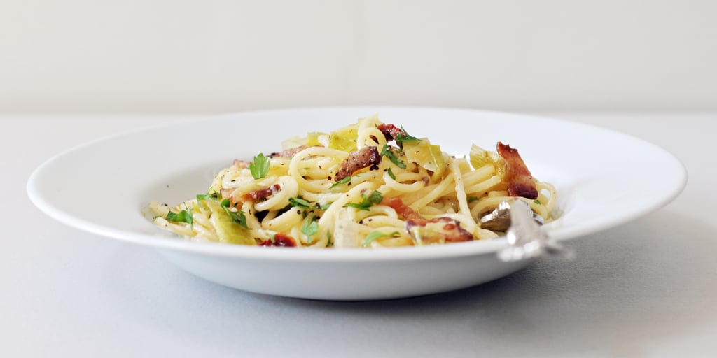 Pasta Carbonara With Leeks and Sun-Dried Tomatoes