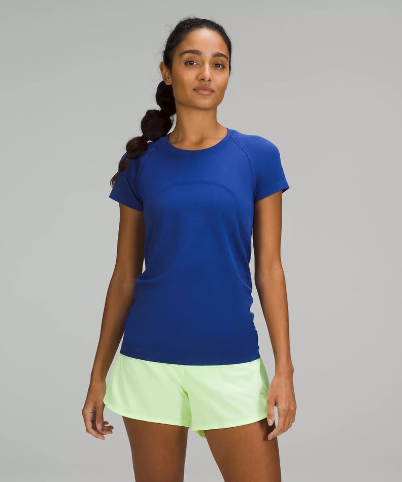 Women Sports Shirt Stretchy Short Sleeve Tight Fitting Tops Athletic Workout  Running Yoga T-Shirt 