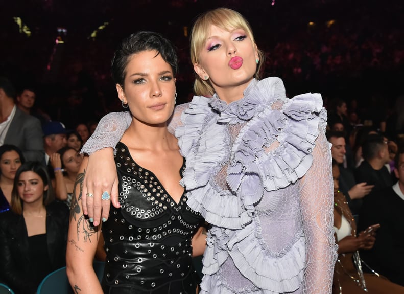 LAS VEGAS, NV - MAY 01:  (L-R) Halsey and Taylor Swift attend the 2019 Billboard Music Awards at MGM Grand Garden Arena on May 1, 2019 in Las Vegas, Nevada.  (Photo by Jeff Kravitz/FilmMagic for dcp)