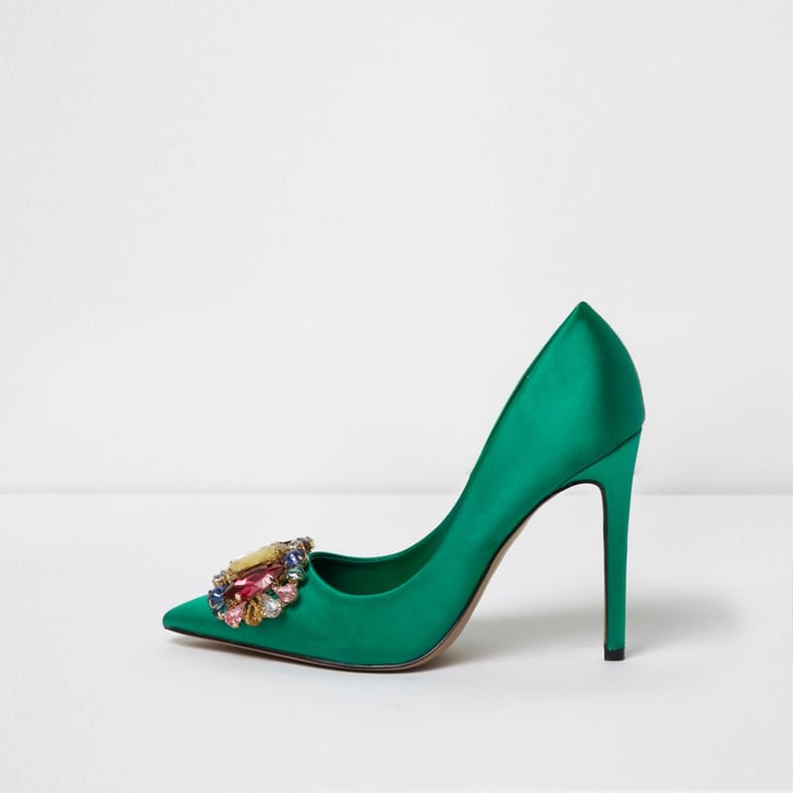 Our Pick: River Island Green Embellished Shoes | Meghan Markle's Shoes ...