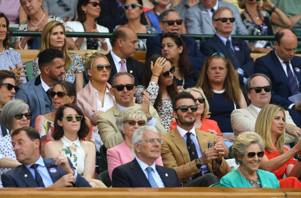 David Beckham and Claire Foy With Their Moms at Wimbledon