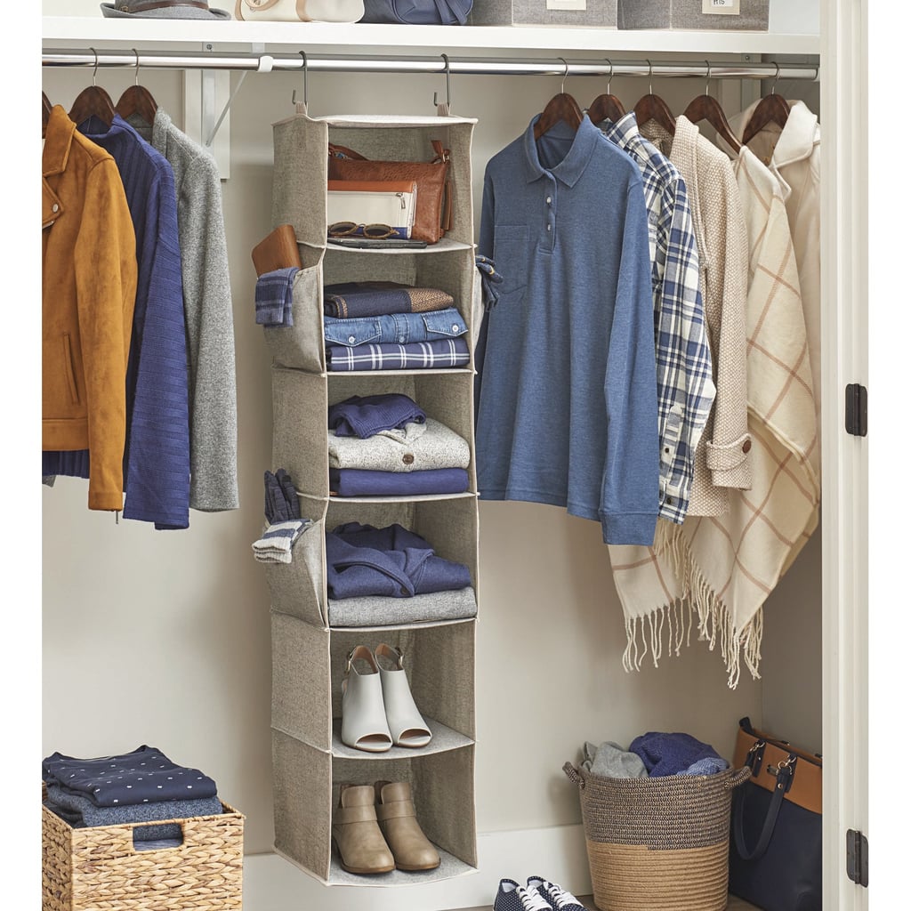 Better Homes & Gardens 6-Shelf Hanging Closet Organizer with 3 Side Pockets