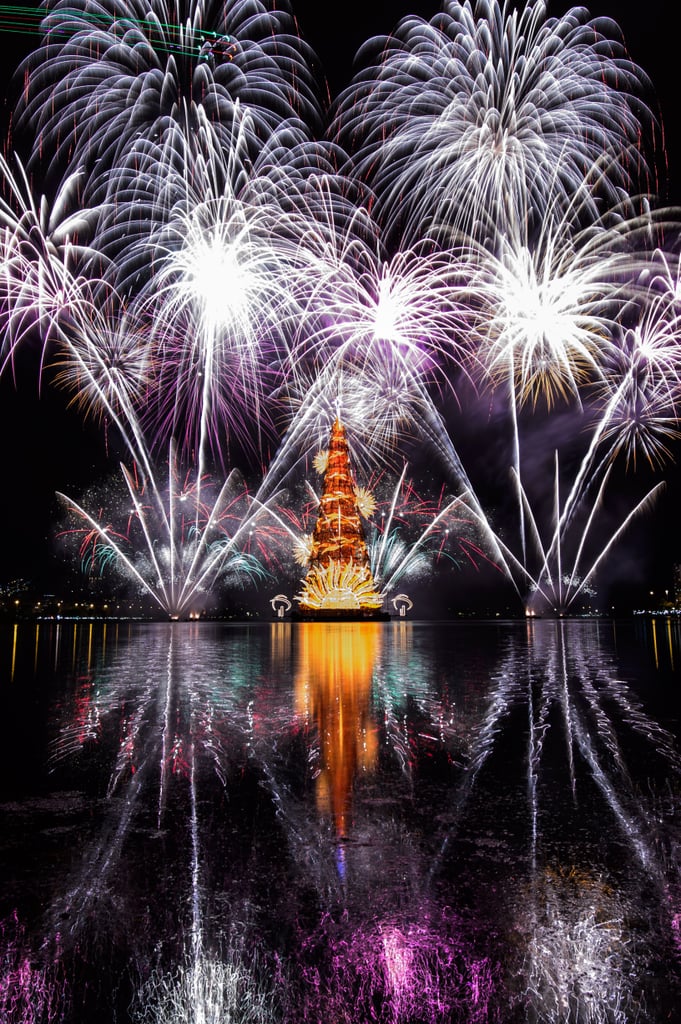 In Rio de Janeiro, Brazil, the 85-meter floating Christmas tree was lit up on the Rodrigo de Freitas lagoon.