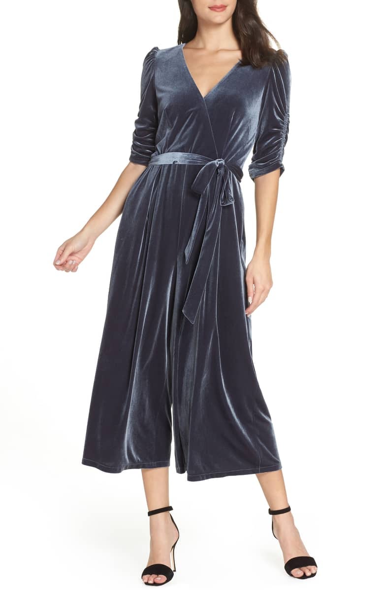 Chelsea28 Velvet Culotte Jumpsuit